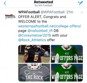 Corey Melzer College Football Offer