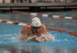 Son Casey swimming for the University of Texas.